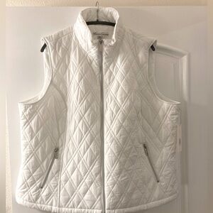 Kenneth Cole White Zip Vest Size:Plus 3X New With Tags 2 Front Flat Zip Pockets